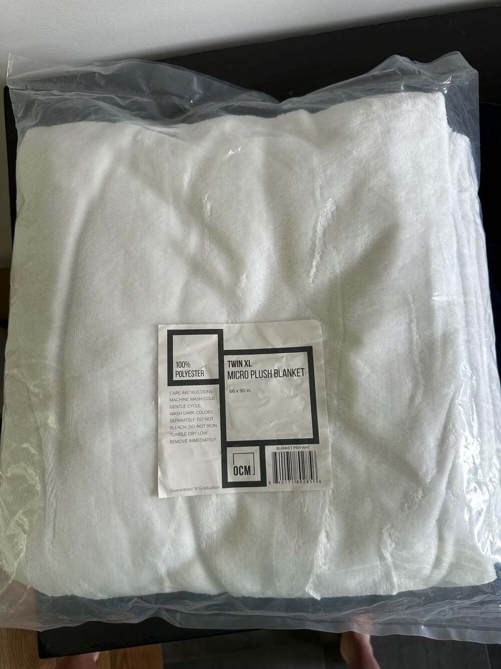 OCM Twin XL Micro Plush Blanket in White